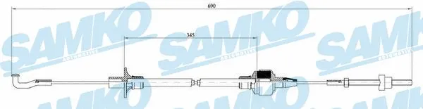 Cable Pull, clutch control (C0127C)