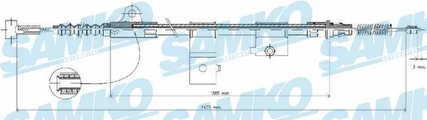 Cable Pull, parking brake (C0513B)