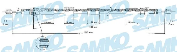 Cable Pull, parking brake (C1258B)