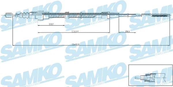 Cable Pull, parking brake (C0961B)