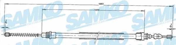 Cable Pull, parking brake (C0732B)