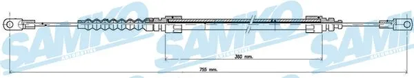 Cable Pull, parking brake (C0909B)