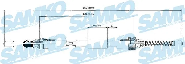 Cable Pull, parking brake (C1044B)