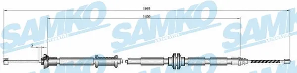 Cable Pull, parking brake (C1011B)