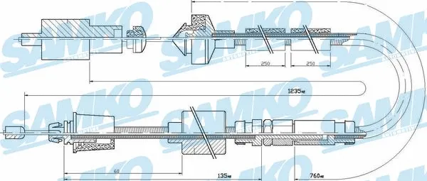Cable Pull, clutch control (C0204C)