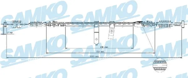 Cable Pull, parking brake (C1693B)
