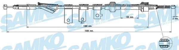 Cable Pull, parking brake (C1280B)