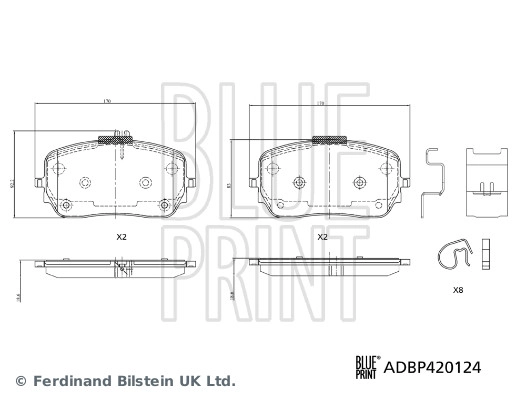 Brake Pad Set, disc brake (ADBP420124)