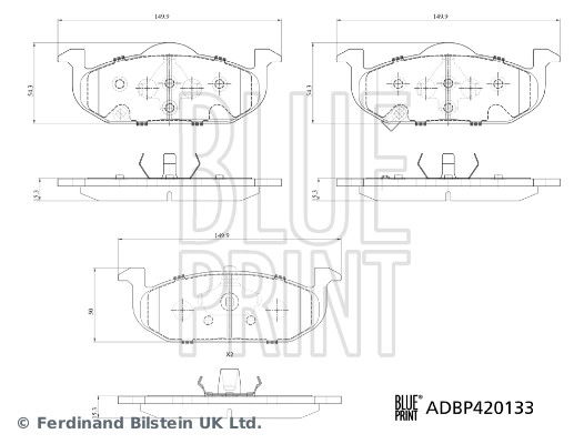 Brake Pad Set, disc brake (ADBP420133)