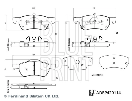 Brake Pad Set, disc brake (ADBP420114)