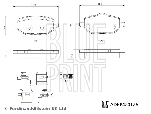 Brake Pad Set, disc brake (ADBP420126)