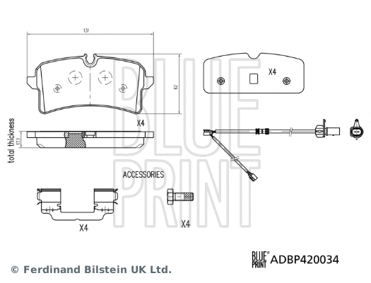 Brake Pad Set, disc brake (ADBP420034)