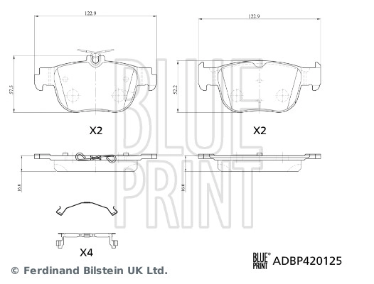 Brake Pad Set, disc brake (ADBP420125)