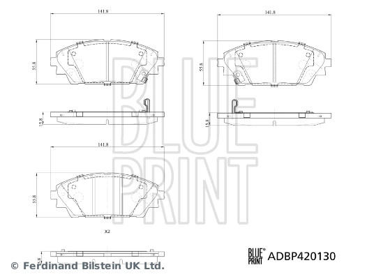 Brake Pad Set, disc brake (ADBP420130)