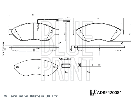 Brake Pad Set, disc brake (ADBP420084)