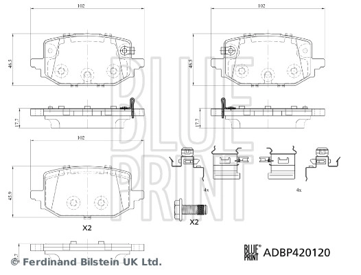Brake Pad Set, disc brake (ADBP420120)