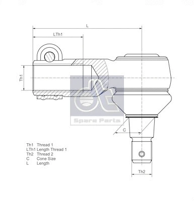 Angled Ball Joint, steering drag link