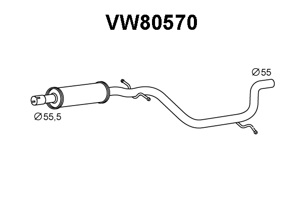 Centre Muffler (VW80570)