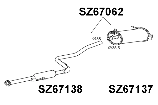 Rear Muffler (SZ67062)