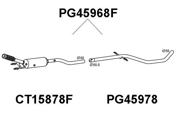 Soot/Particulate Filter, exhaust system (PG45968F)