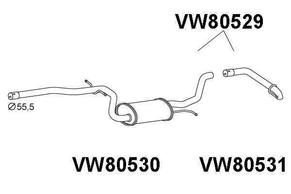 Rear Muffler (VW80529)