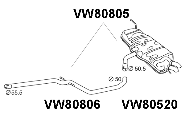 Rear Muffler (VW80805)