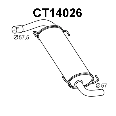 Rear Muffler (CT14026)