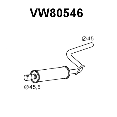 Centre Muffler (VW80546)
