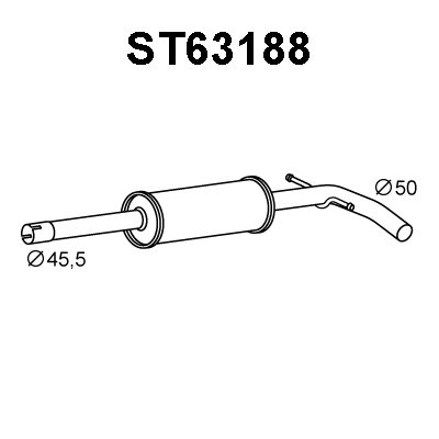 Front Muffler (ST63188)