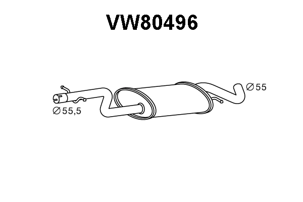 Centre Muffler (VW80496)