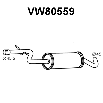 Centre Muffler (VW80559)