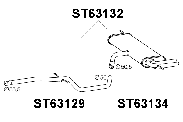 Rear Muffler (ST63132)