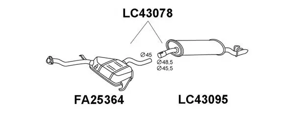 Rear Muffler (LC43078)