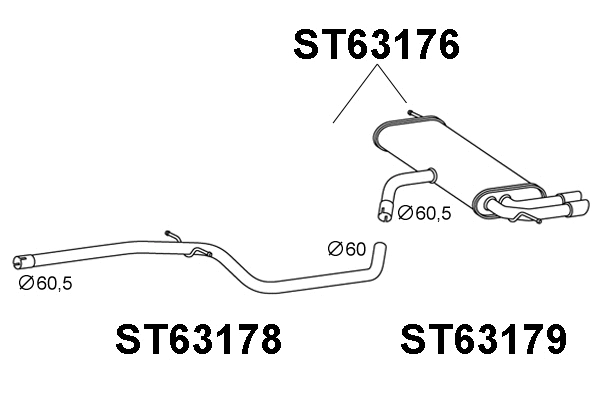 Rear Muffler (ST63176)