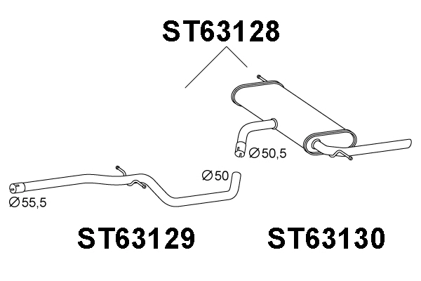 Rear Muffler (ST63128)