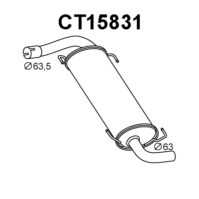 Rear Muffler (CT15831)