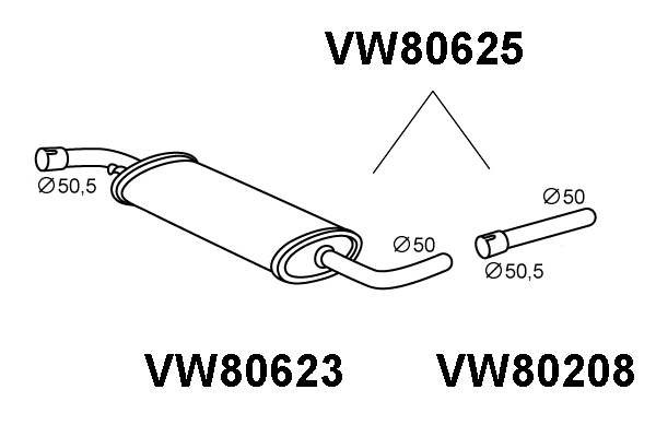 Front Muffler (VW80625)