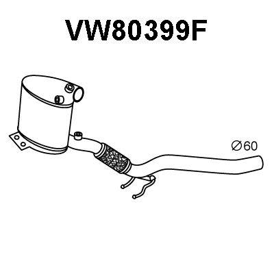 Soot/Particulate Filter, exhaust system (VW80399F)
