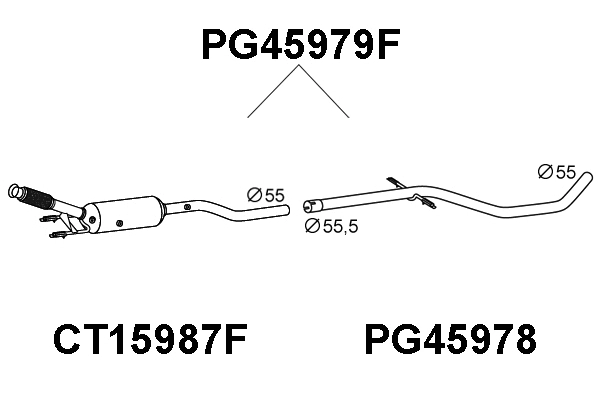 Soot/Particulate Filter, exhaust system (PG45979F)