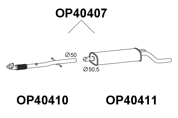 Front Muffler (OP40407)