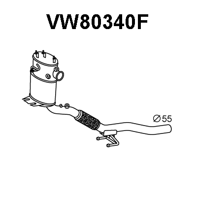 Soot/Particulate Filter, exhaust system (VW80340F)