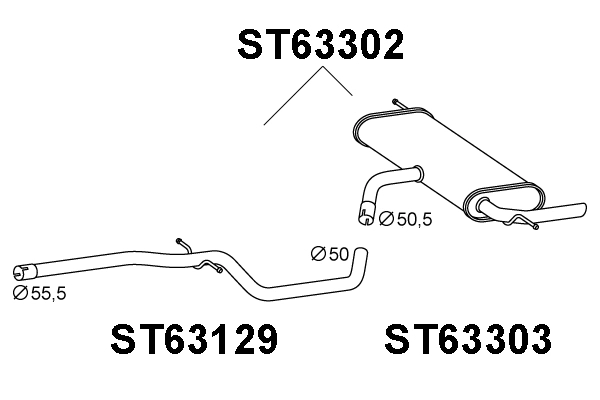 Rear Muffler (ST63302)