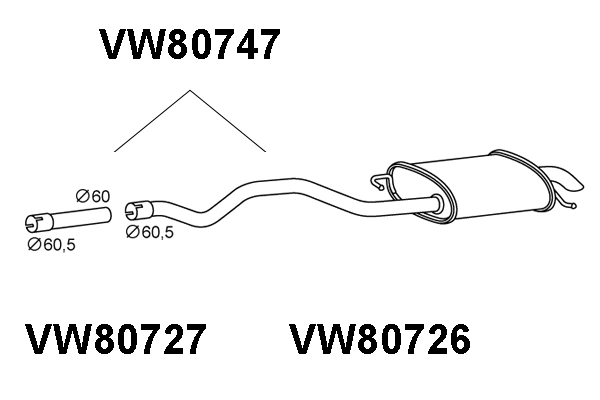 Rear Muffler (VW80747)