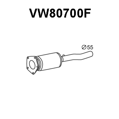 Soot/Particulate Filter, exhaust system (VW80700F)