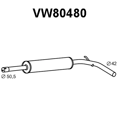 Centre Muffler (VW80480)