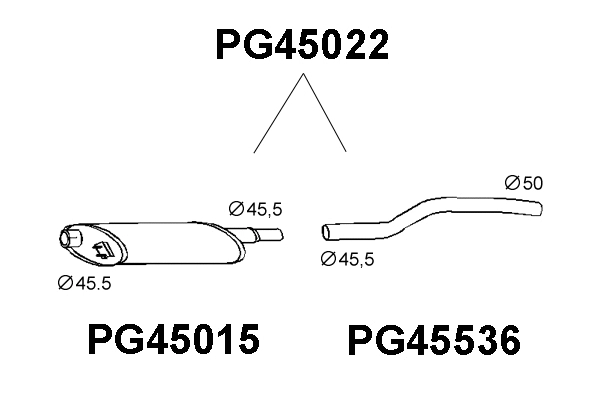 Front Muffler (PG45022)