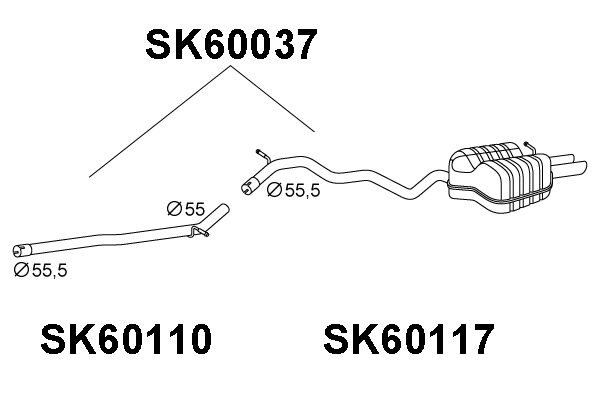 Rear Muffler (SK60037)