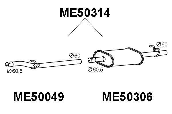 Centre Muffler (ME50314)