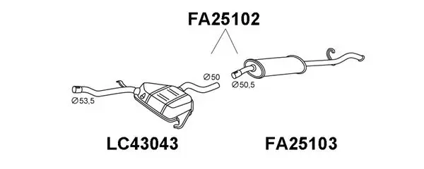 Rear Muffler (FA25102)