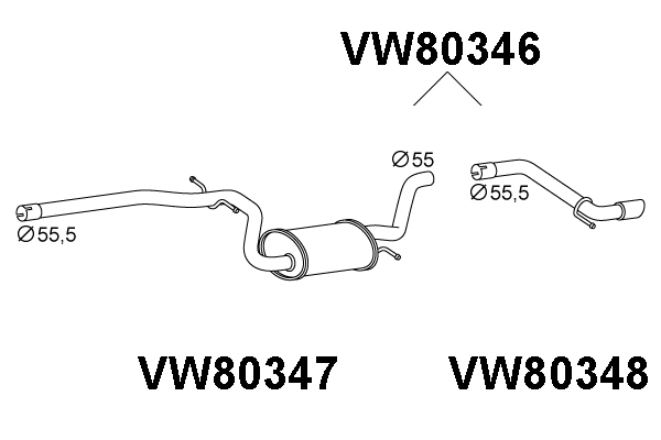 Rear Muffler (VW80346)